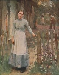 Pigen ved porten, 1889, c1930.
