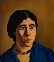 Portræt af Concetta Scaravaglione (1900-75) (olie på lærred)