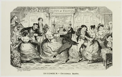 December - Juletravlhed fra George Cruikshanks stålstik til The Comic Almanacks: 1835-1853