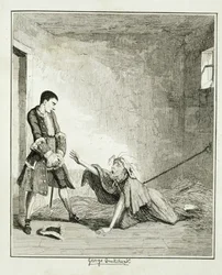 Jack besøger sin mor på Bethlehem Hospital, London, illustration fra 