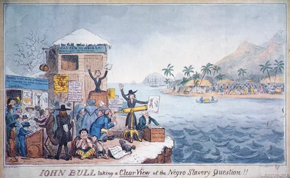 John Bull ser klart på spørgsmålet om sorte menneskers slaveri, udgivet af G. Humphrey