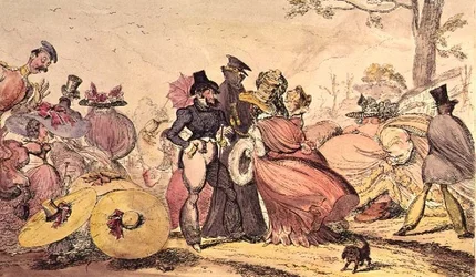 Uhyrligheder fra 1825 og 1826. (Satirisk tegneserie af 1800-tallets engelske mode)