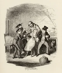 Hr. Fagin og hans elev, der kommer sig Nancy, fra "The Adventures of Oliver Twist" af Charles Dickens (1812-70) 1838, udgivet af Chapman und Hall, 1901