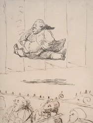 A Man doing the Splits, ca. 1760-90 (pen & brunt og gråt blæk på papir)