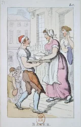 En bager (farvet gravering)