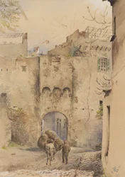 Port på toppen af den gamle bydel, San Remo, 1877 (wc på papir)