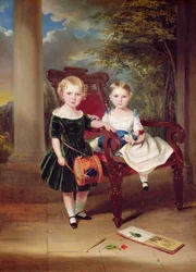 Portræt af to børn, Herbert og Rose, 1844
