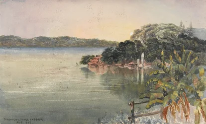 Singapore, indre havn, august 1862   (akvarel)