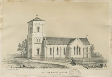 Stafford - Christ Church: tonet litografi, og [midten af det 19. århundrede] (tryk)