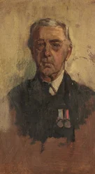 Portræt af B. Baxter, 90. og 41., ca. 1920 (olie på panel)
