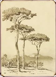 Uden titel (overføringstegning til Capri fra Sorrento)