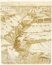 Uden titel (overføringstegning til Grand Canyon [nr. 1])
