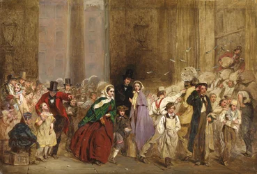 En skitse til The General Post Office, One Minute to Six, 1860