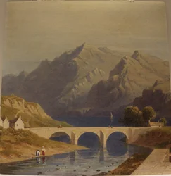 Udsigt fra Fort Augustus, Caledonian Canal, ca. 1830 (akvarel på papir)