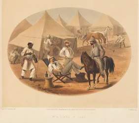 Lejrscene, indisk mytteri, 1857-1858 ca