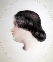 Portræt af fru Thoby Prinsep, ca. 1835 (farvet kridt på papir)