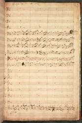 R.M.20.h.5 f18 Originalpartitur til kroningshymnen for Georg II og dronning Caroline