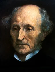 Portræt af John Stuart Mill. Britisk filosof og økonom 1806 til 1873. Maleri af G.F.Watts. London National Portrait Gallery