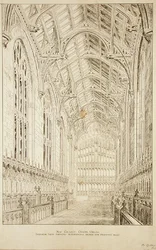New College Chapel: Indvendig visning, der viser alternativt design til foreslået tag