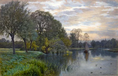 Floden Great Ouse ved solnedgang