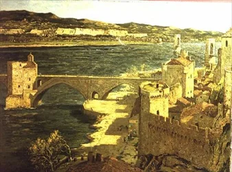 Udsigt over Avignon (olie på lærred)