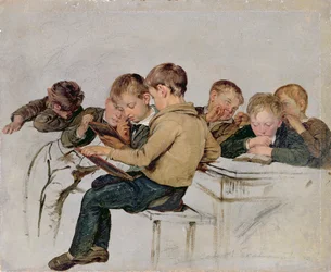 Skoleeksamen (olie på papir)