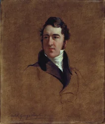 Portrætskitse af John Poulter, 1834 (olie på mølleplade)