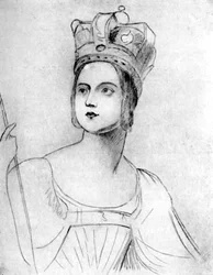 Dronning Victoria i sin kroningsdragt, 1837, 1901.