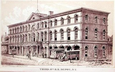 Udsigt over Third Avenue Railroad Depot, illustration til 
