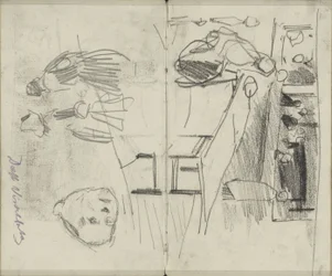 Figurer i Visbanken i Delft og figurstudier