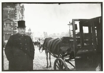 Heste med vogn på Leidseplein i Amsterdam