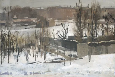 Udsigt over Oosterpark, Amsterdam, i sneen