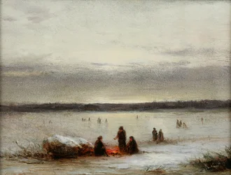 Vinterlandskab (olie på karton)