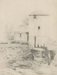 The Old Mill, 1846 (grafit på buff-vævet papir)