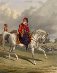 Portræt af Ibrahim Pasha egyptisk statsmand og general (Ibrahim Pasha af Egypten (1789-1848)) Indgravering af George Henry Laporte (1799-1873) 1846 Dim 29,8x23,4 cm Privat samling