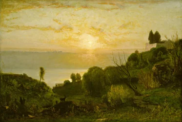 Albano-søen, solnedgang