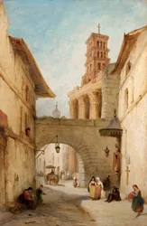 Udsigt i Rom, Italien, Forum of Nerva