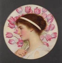 Tulipanfestival, ca. 1920 (wc på papir)