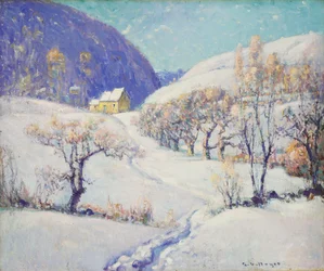 Vinter i dalen (olie på lærred)