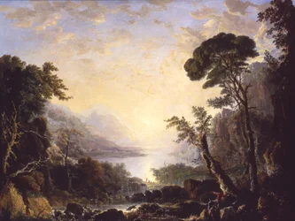Komposition, italiensk landskab, 1846.
