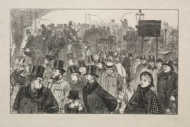 The Living Stream ved London Bridge - On the Bridge, 1863.