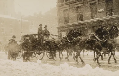 William Howard Taft og Theodore Roosevelt kører til Capitol til Tafts indvielse