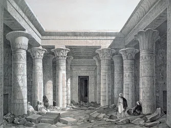Court of the Great Temple, Philae, Egypten, 1843