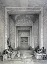 Det indre af et tempel, Egypten, 1800-tallet