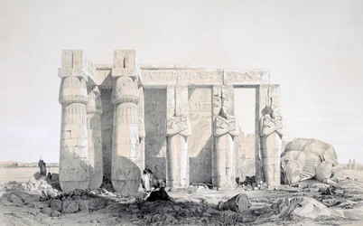 Ramseion, Luxor, Egypten, 1800-tallet