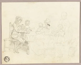 Familie ved et bord