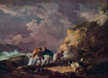 Strand: Fishermen Hauling in a Boat, 1791.