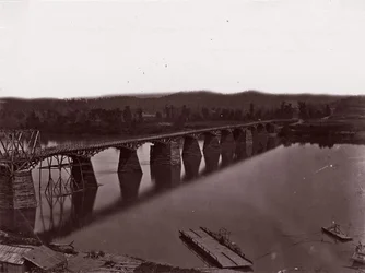 Bro over Tennessee River ved Chattanooga, ca. 1864.