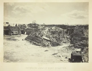 Indvendig udsigt af Fort Sumpter, 1866.