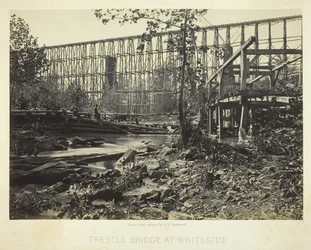 Trestle Bridge ved Whiteside, 1864.